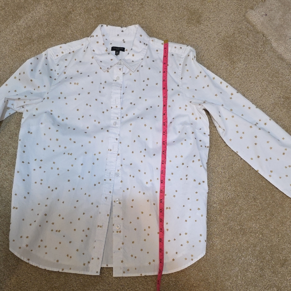 Talbots White‎ Shirt with Gold Stars MP - Picture 8 of 9